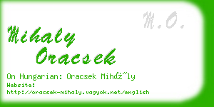 mihaly oracsek business card